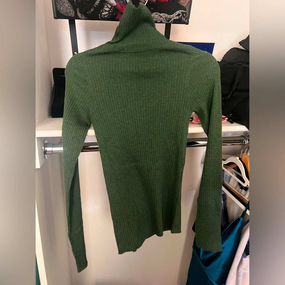 Live The Process Green Cashmere Turtleneck Sweater